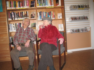 Richard Lubiak and Natalie Nesterenko Visiting in the Hedley Library