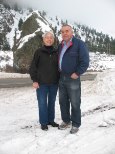 Henry & Barb Allison with Standing Rock in the background