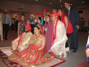 Govind & Nikki, with supportive family & friends