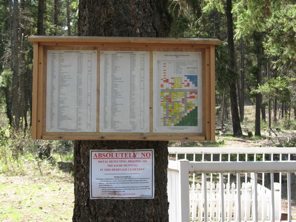 Bob & Diane Sterne posted a map of the Granite Creek cemetery.