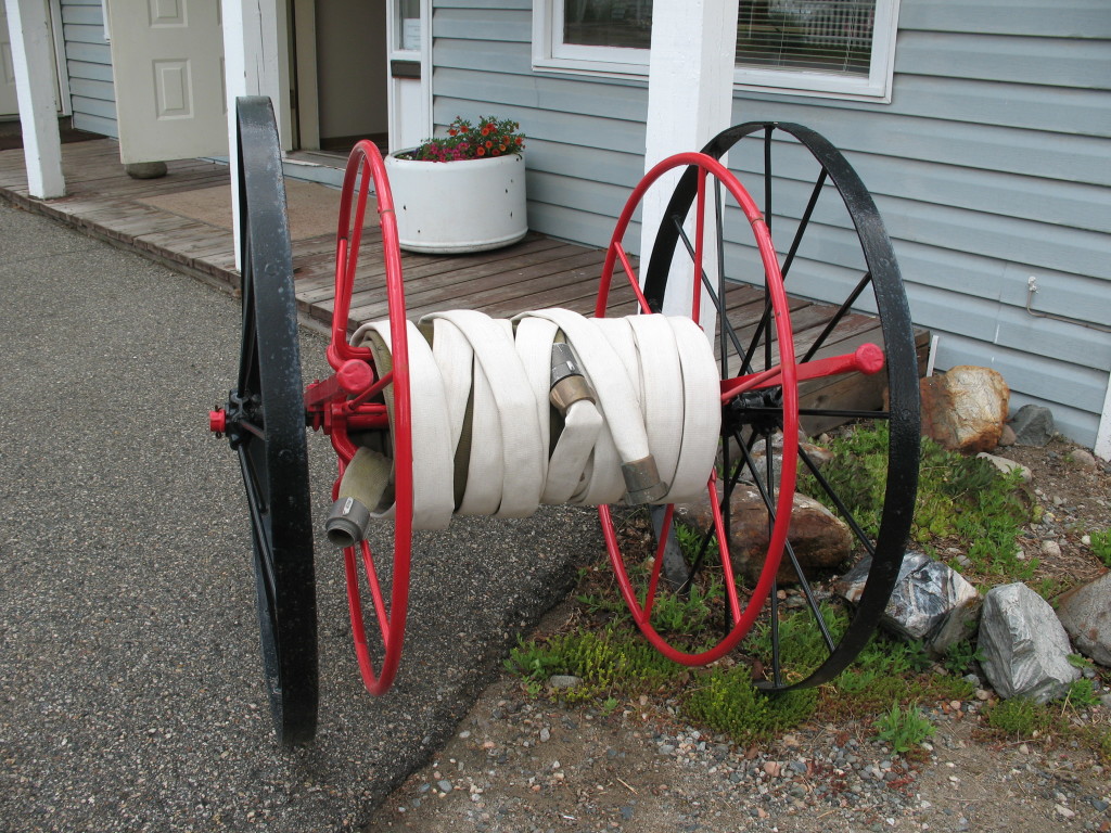 Fire hose pull cart - the first one didn't look as attractive as this one.