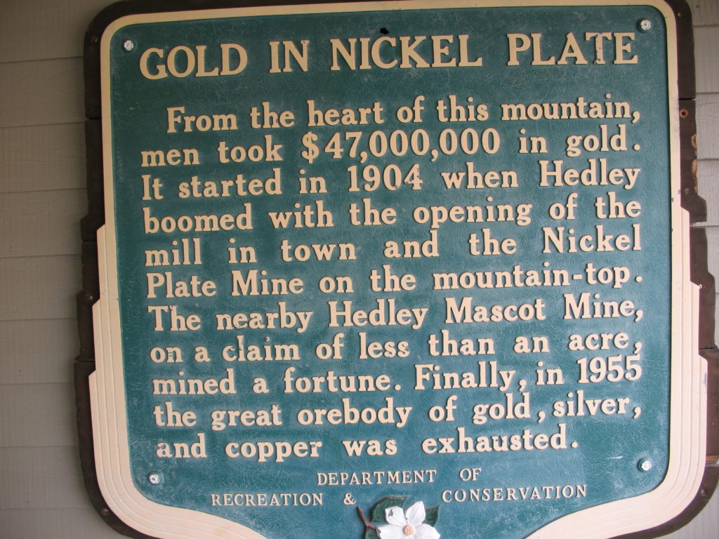 Information plaque at Hedley Heritage Museum