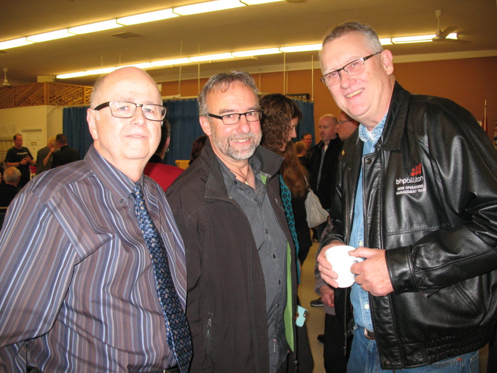 Gary Clarke, Del Riemer, Jim Martin, 3 of the many former staff that attended the Celebration of Life on Oct. 29, 2016