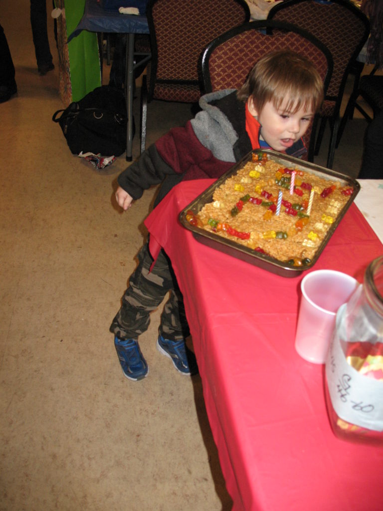 3 year old Joey & his birthday cake
