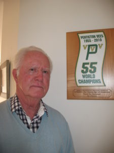 Ivan with a plaque presented by City of Penticton in 2010 to the 6 members of the team still alive at that time.