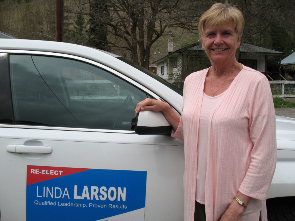 Linda Larson on the campaign trail.