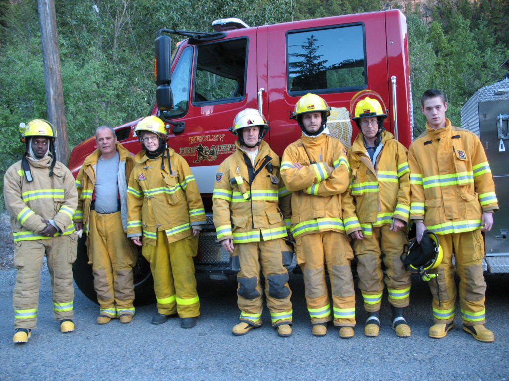 Some members of the Hedley Fire Department at practise (Larry McIntosh not on this photo).
